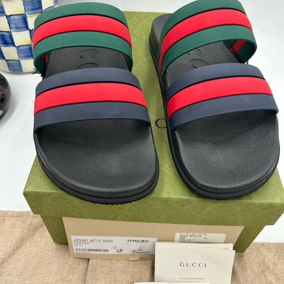 Men’s Gucci, Agrado double strap sandals size 13 made in Italy - Picture 5 of 11